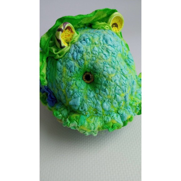 Unique OOAK Toy Alien Green Snail ZonLy Lapatamelly Galaxy Handmade Silk Wool - Picture 4 of 14